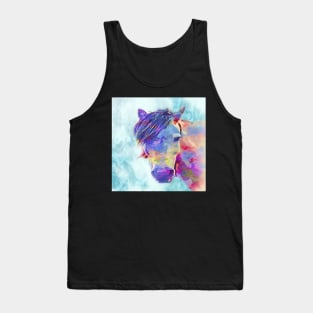 Horse Lover Art Graphic Art Watercolor Abstract Horses Home Decor, Apparel & Gifts Tank Top